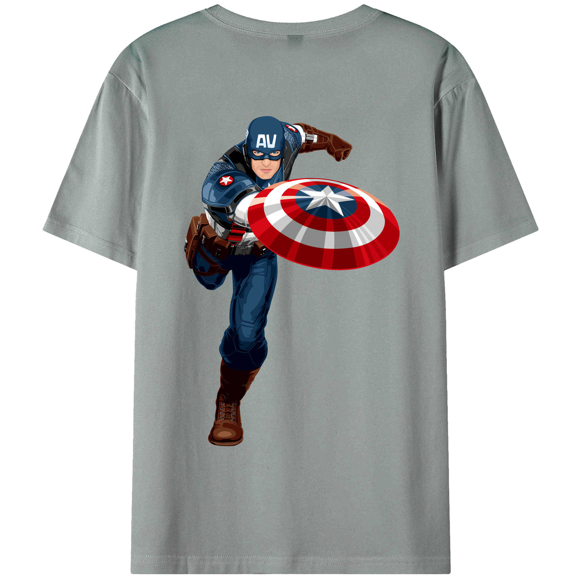 （画像用） アベンジャーズ The Avengers 綿100％ メンズ半袖Tシャツ（バックプリント） 通気性